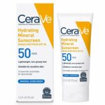 CeraVe 100% Mineral Sunscreen SPF 50 | Face sunscreen With Zinc Oxide & Titanium Dioxide | Hyaluronic Acid + Niacinamide + Ceramides | Oil Free Sunscreen For Face