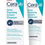 CeraVe Acne Foaming Cream Cleanser, 4% Benzoyl Peroxide Face Wash With Hyaluronic Acid